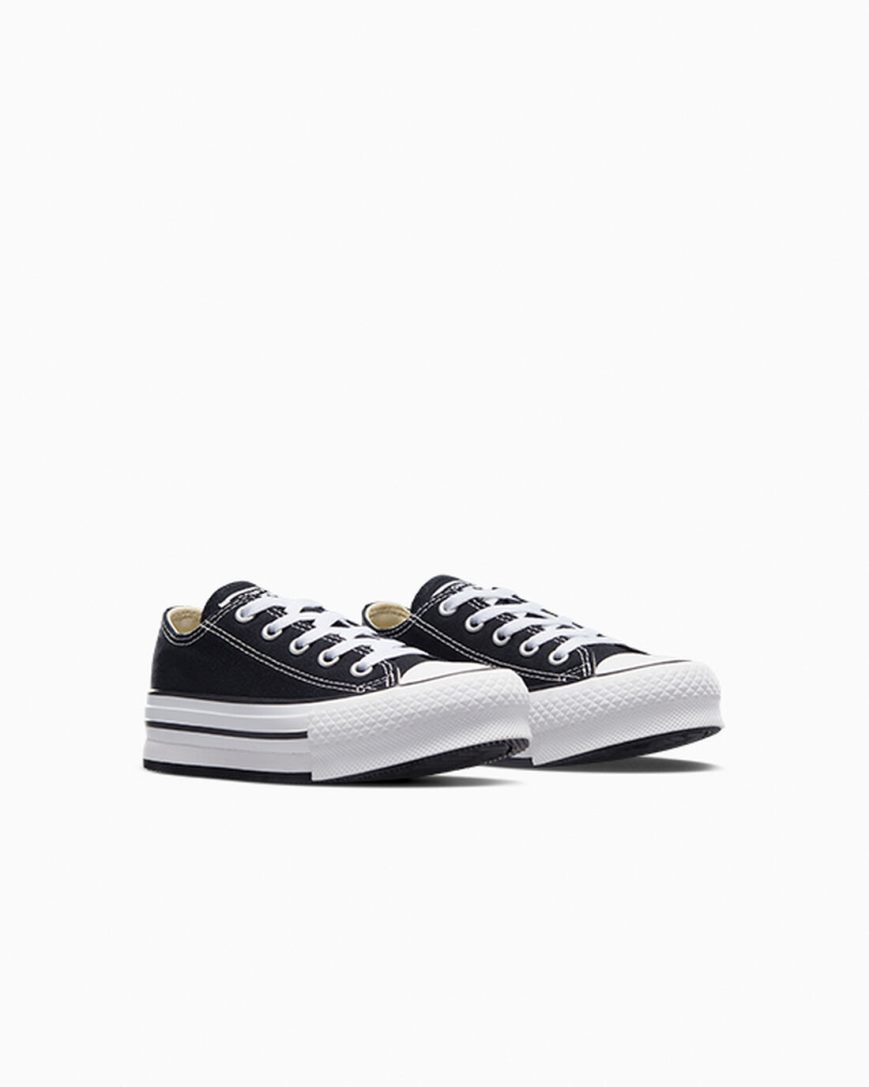 Girls' Converse Chuck Taylor All Star Lift Low Top Platform Shoes Black / White / Black | AU 8EC06L